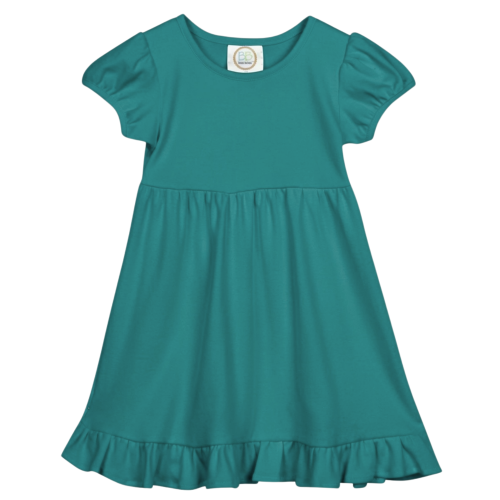 Short Sleeve Empire Waist Ruffle Dress