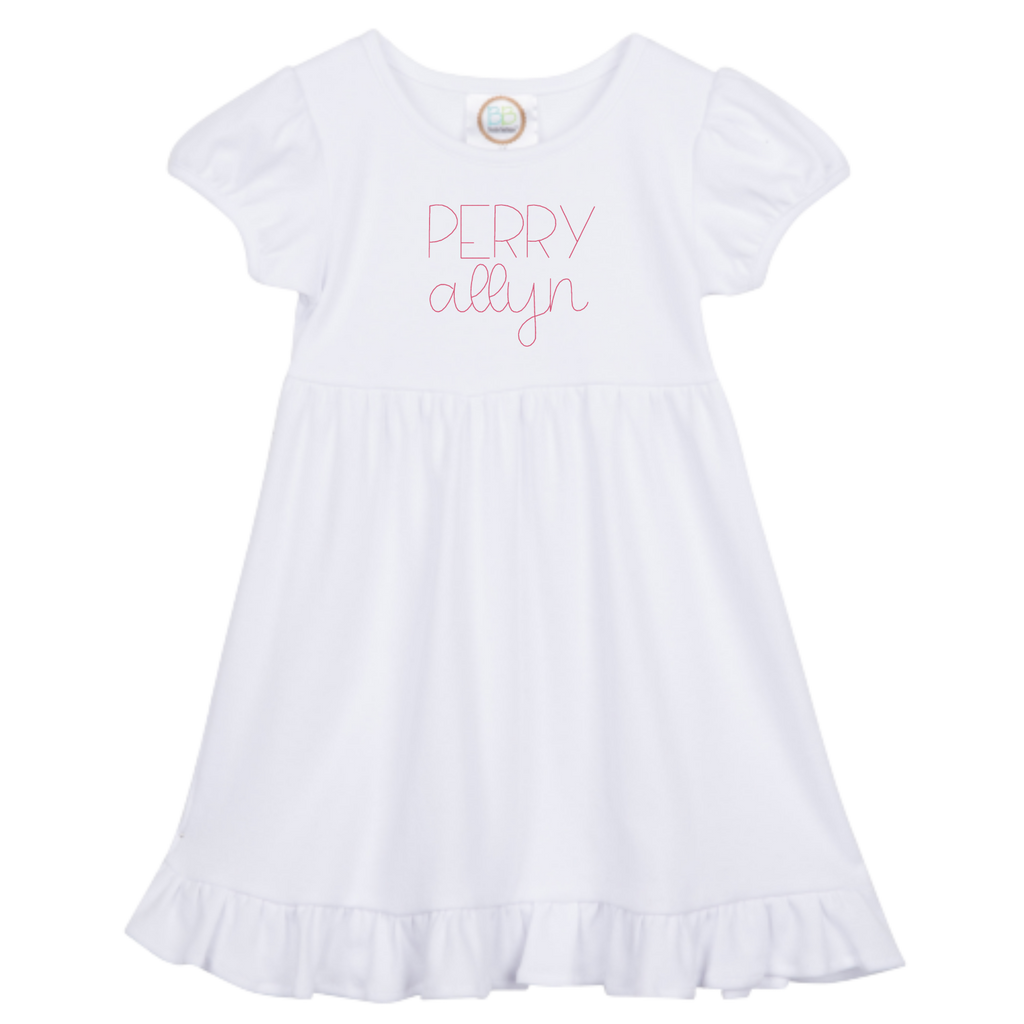 Short Sleeve Empire Waist Ruffle Dress