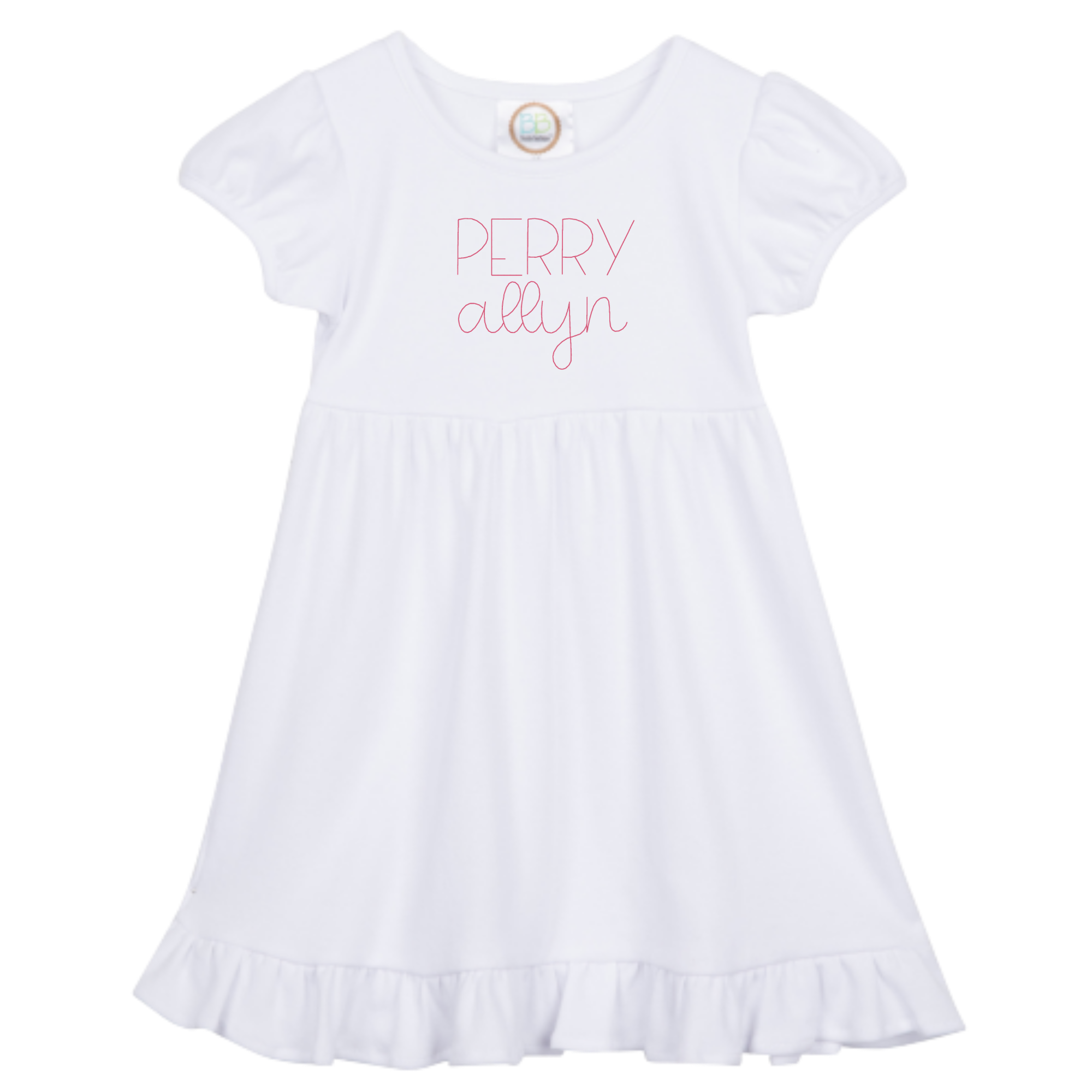 Short Sleeve Empire Waist Ruffle Dress